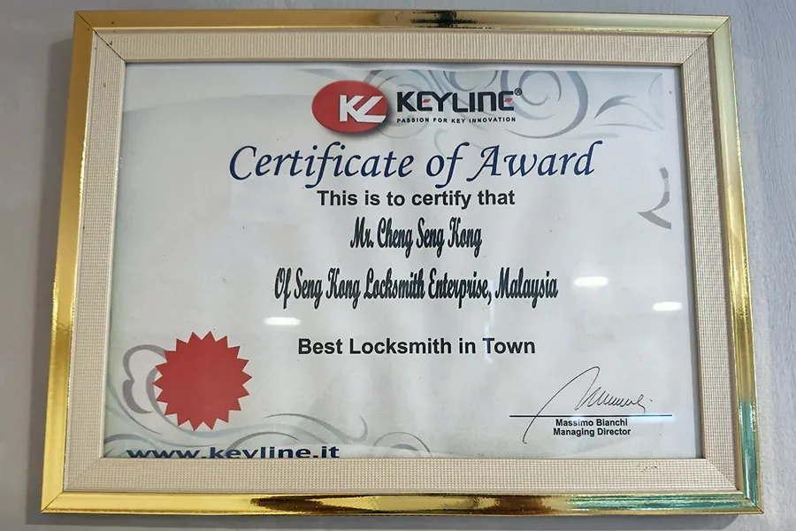 Seng Kong Locksmith — awarded best locksmith in town