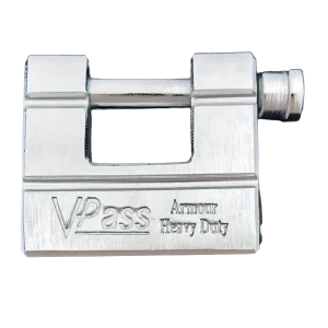 Vpass VAT 50 HD Armour heavy-duty monoblock shutter padlock, chrome steel anti-cut body, Made in Malaysia