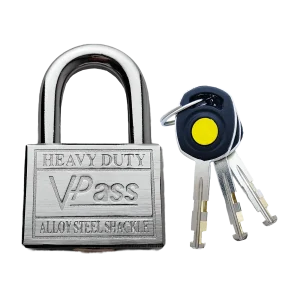 Vpass VS 50 HD 50mm heavy-duty padlock with alloy-steel shackle and keys, Made in Malaysia