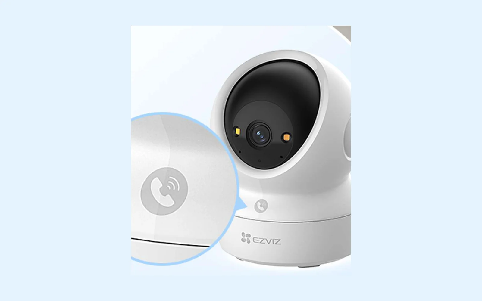 EZVIZ H6c G1 4K indoor pan and tilt Wi-Fi camera in white with privacy shutter