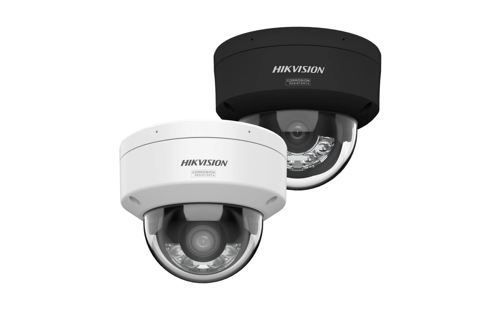 Hikvision DS-2CD2167G3-LIS2UY 6 MP ColorVu fixed dome network camera in black and white finishes