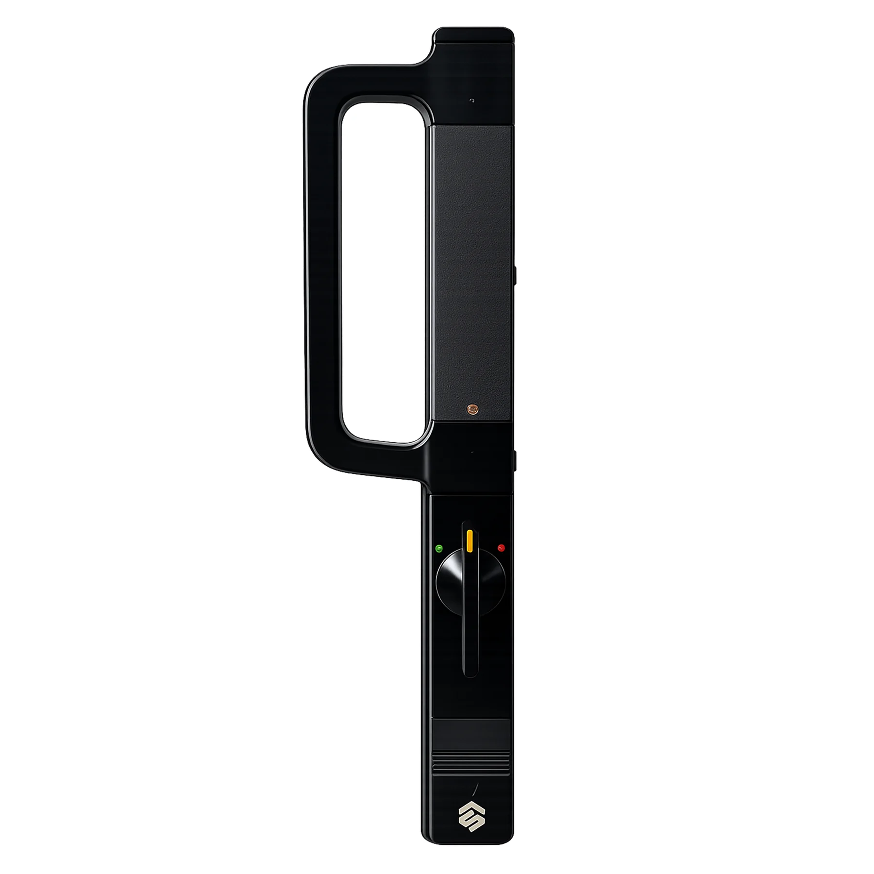 Smartverse SVDLAI001BK aluminium sliding door lock interior side, D-handle with status indicators and locking thumbturn