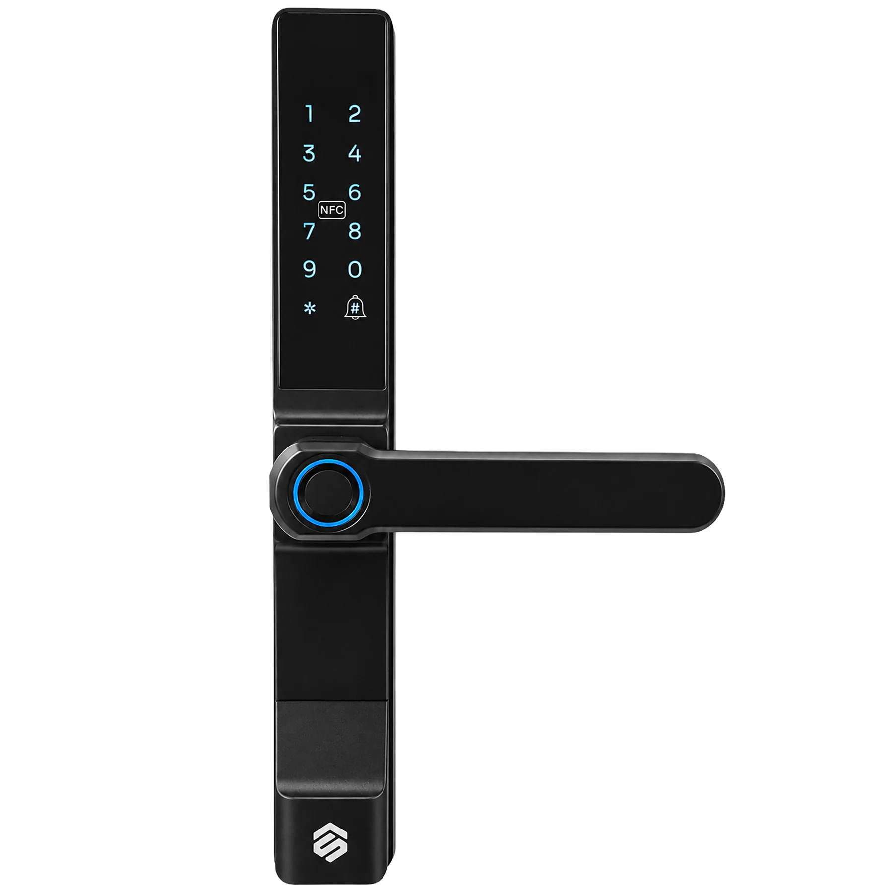 Smartverse A Series SVDLAI002BK narrow-stile aluminium swing door lock with lever handle and keypad