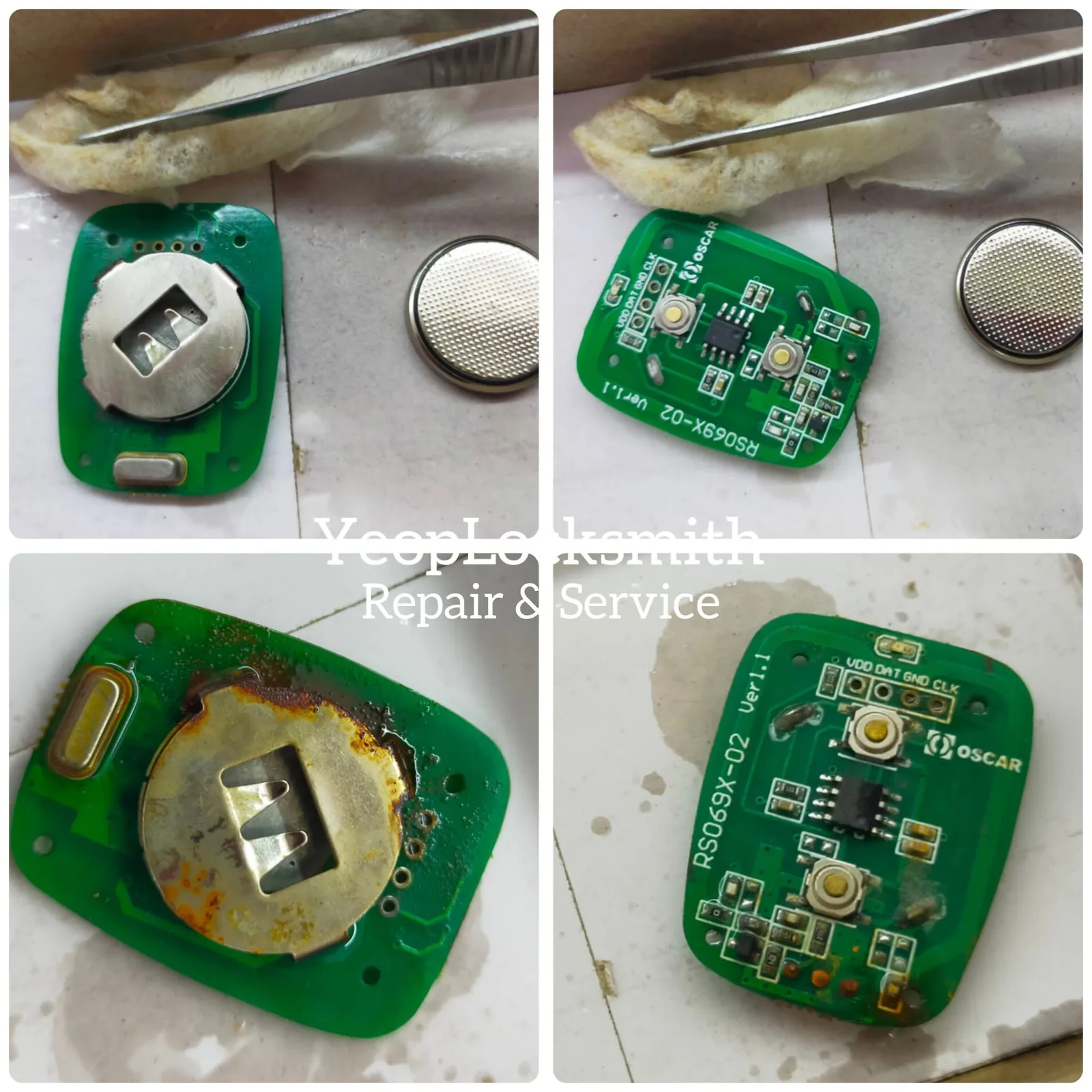 Yeop Locksmith — car remote circuit board repair, Putrajaya